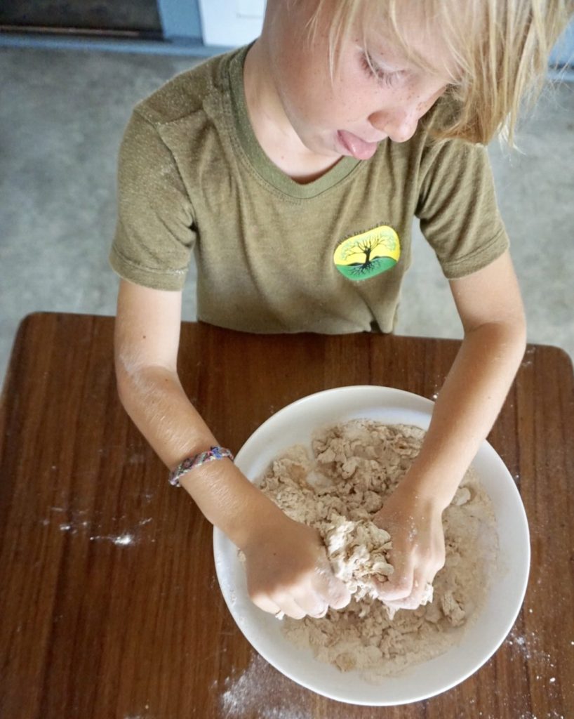 Kneading the dough 