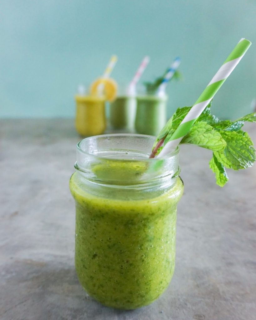 green smoothie from up close