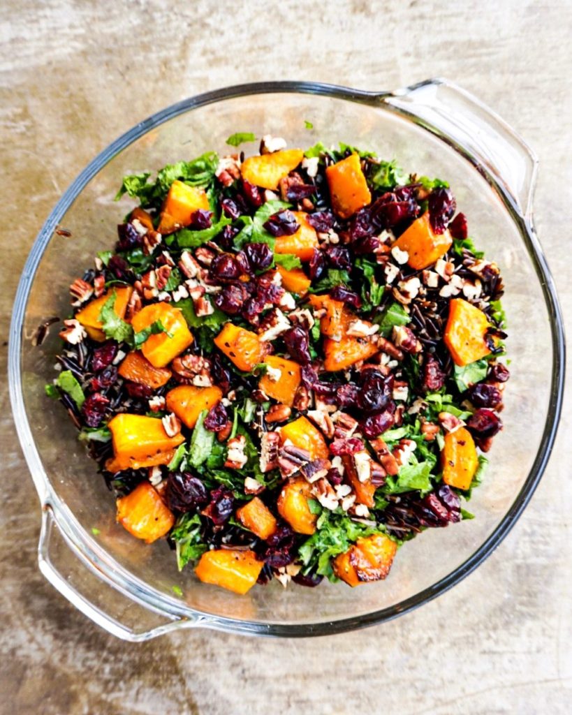 kale salad with sweet potato