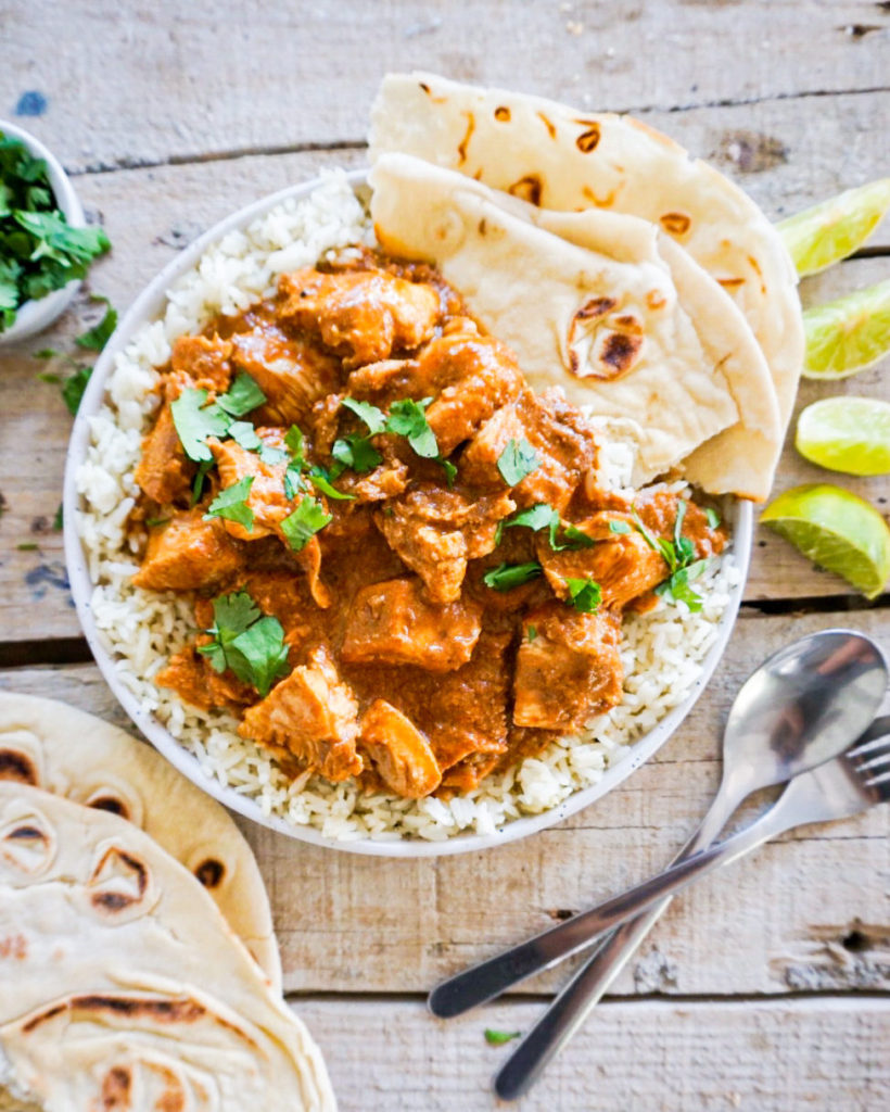 chicken tikka masala and naan