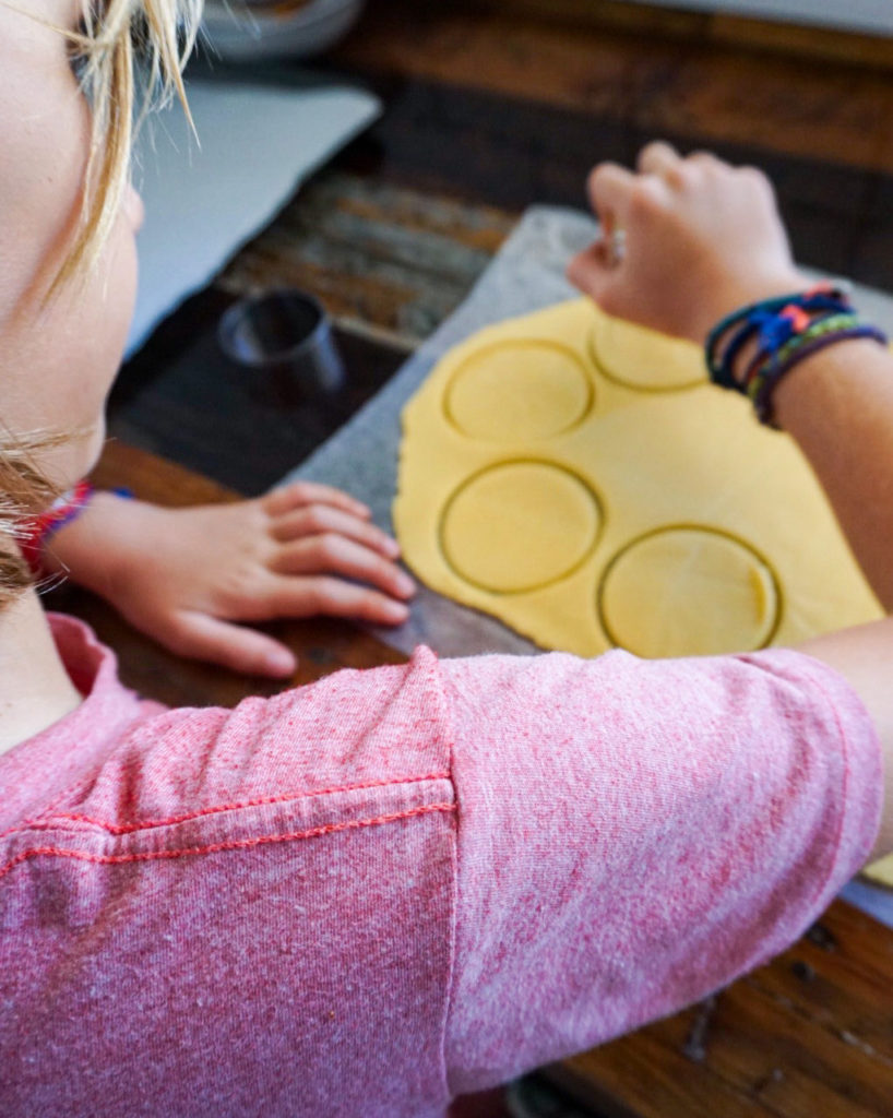 cutting out cookies