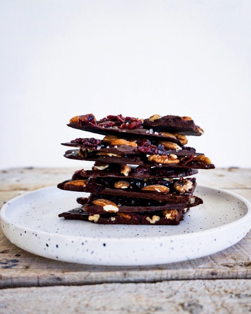 chocolate stacked on a plate