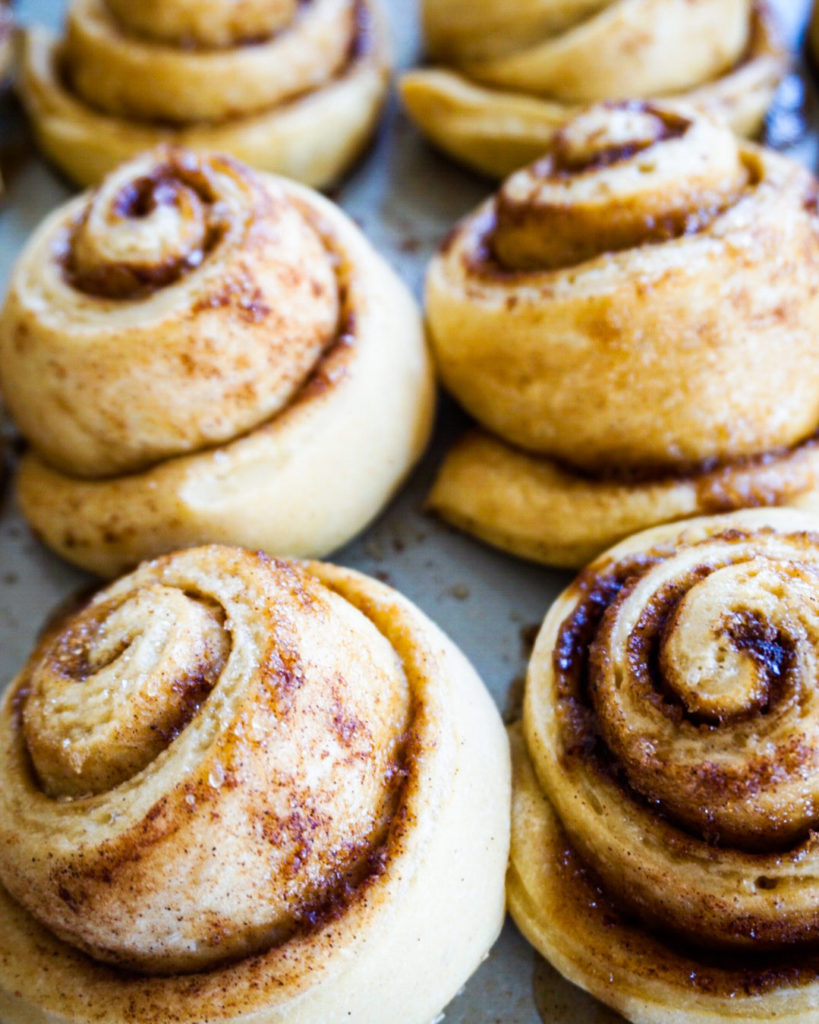 mini cinnamon rolls close up