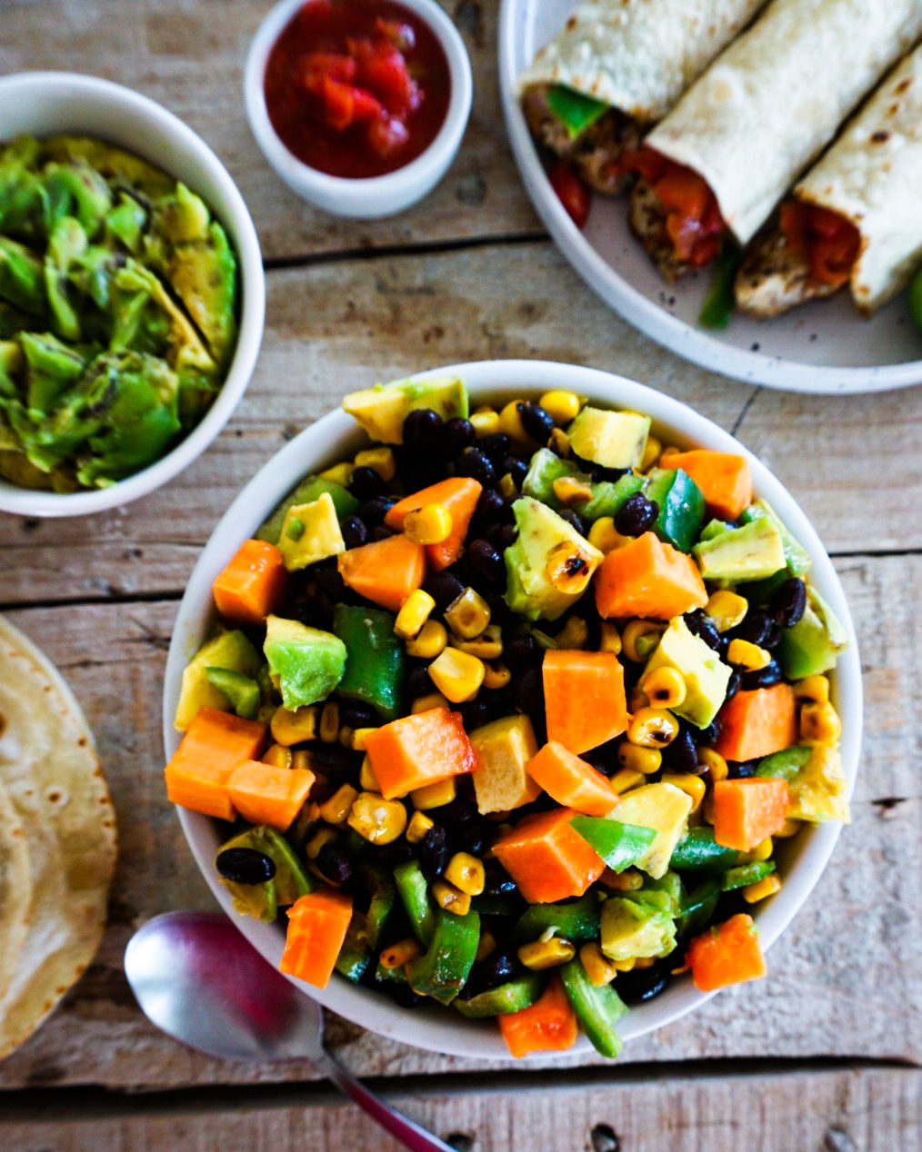 papaya black bean salad