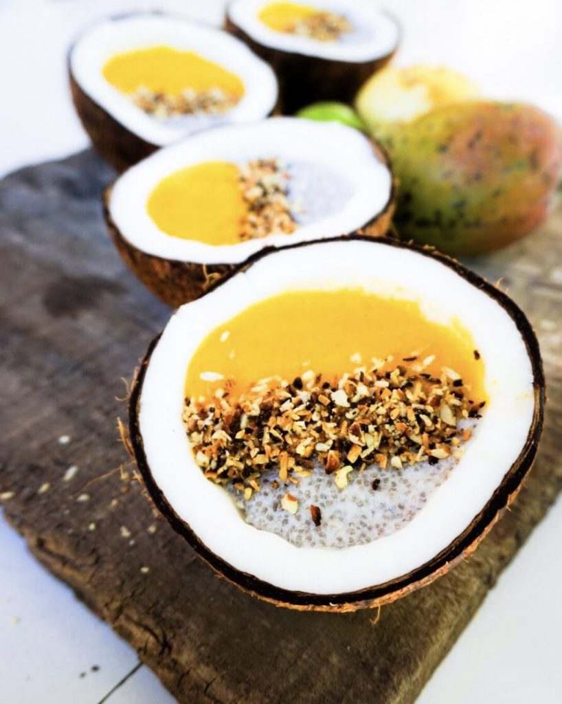 Coconut mango chia pudding - another healthy recipe by Familicious