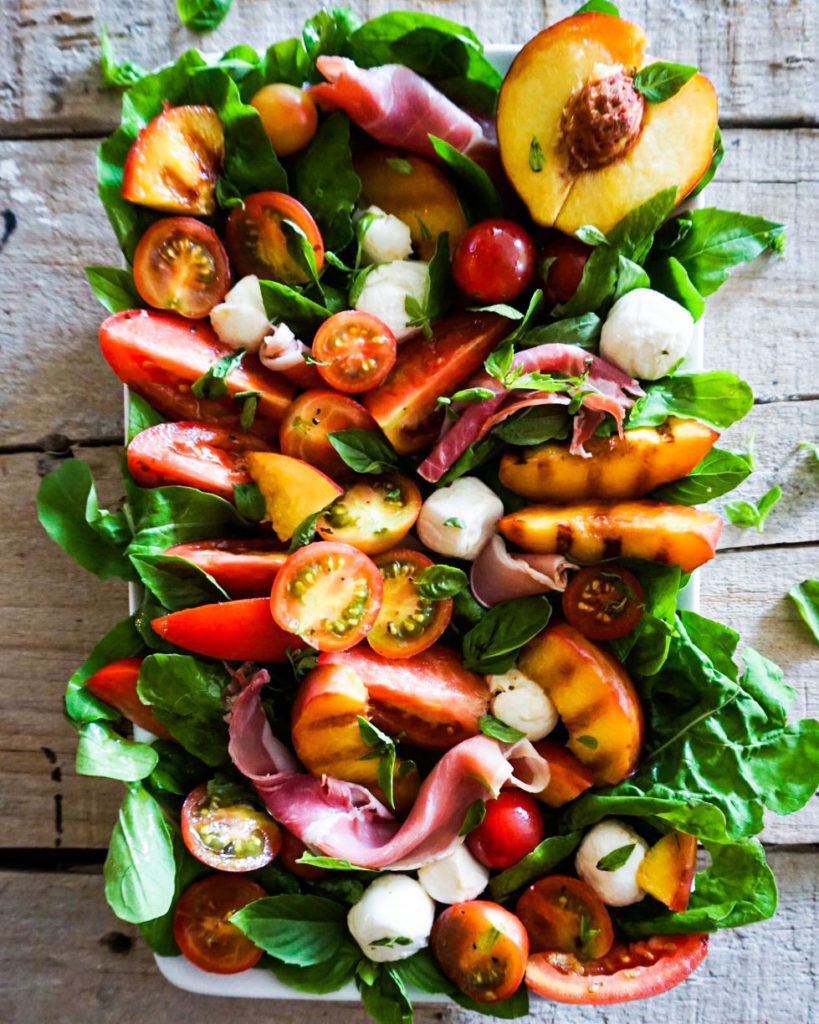 peach caprese salad