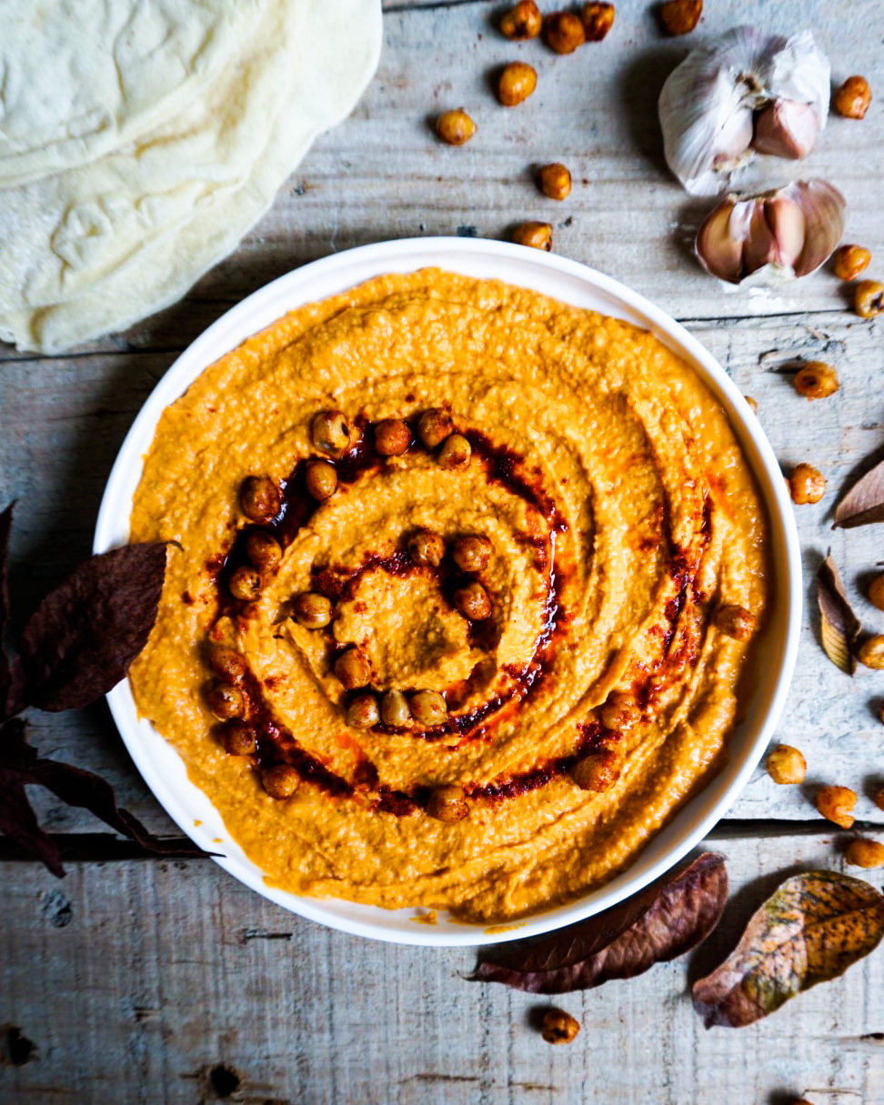 roasted pumpkin and garlic hummus