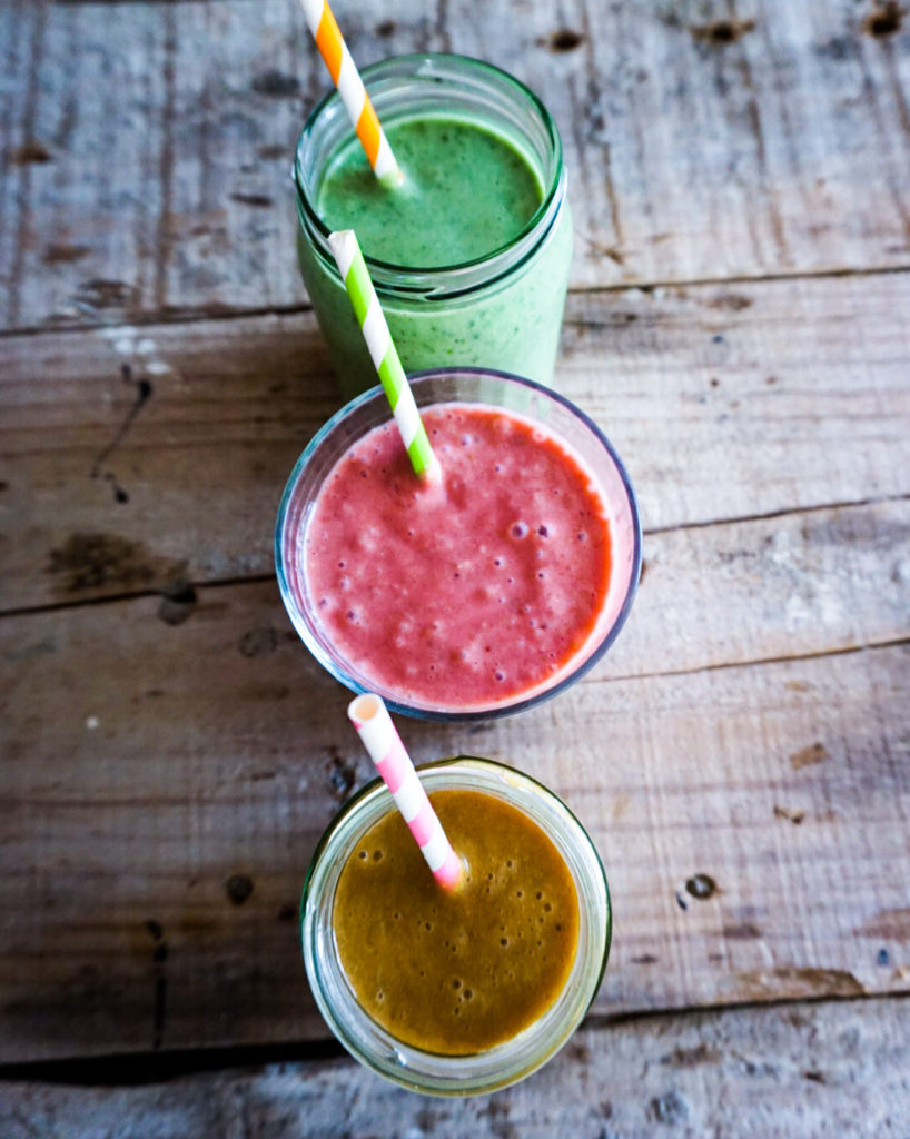 3 fruit smoothies