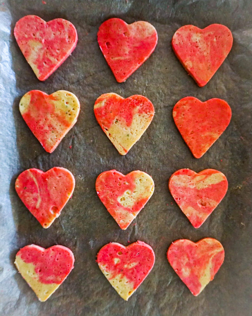 cut out heart shaped cookies