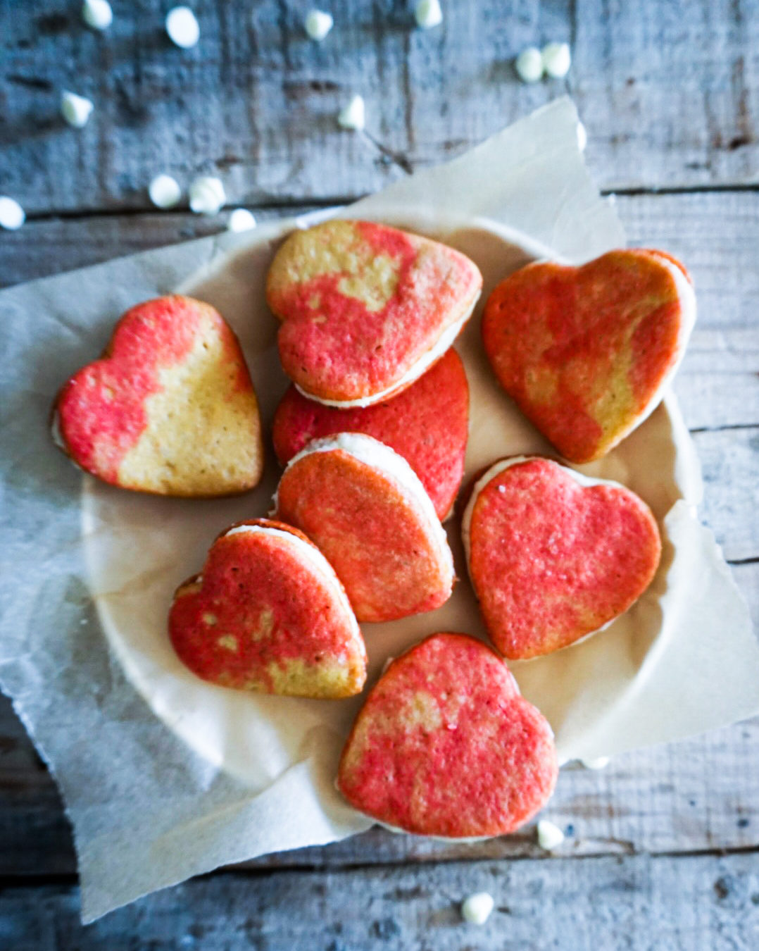 heart shaped cookie sandwiches