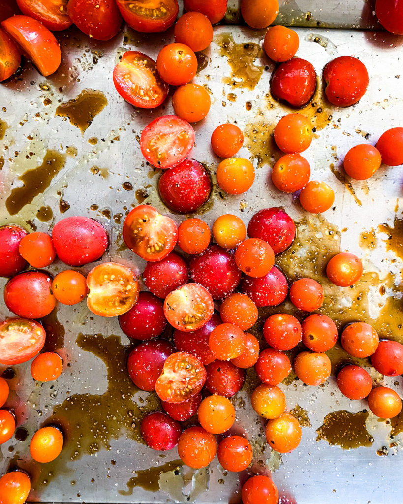 cherry tomatoes ready to be roasted