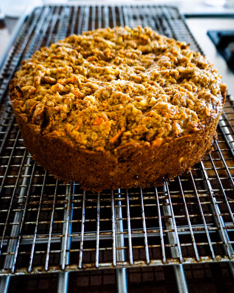 Carrot cake hot out of the oven