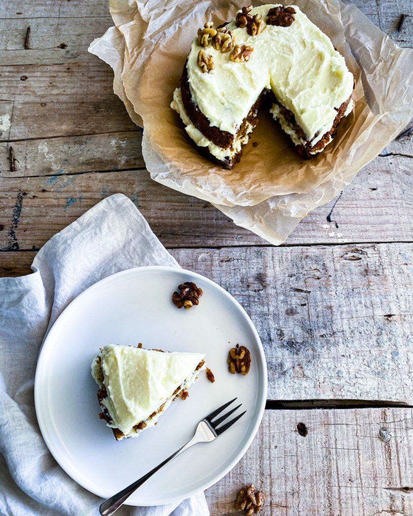 carrot cake and slice