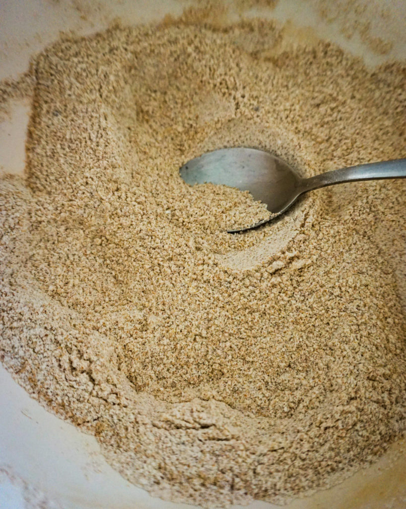 dry ingredients mixed for carrot cake