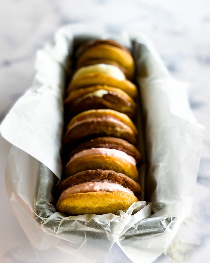 a tin full of ice cream sandwiches