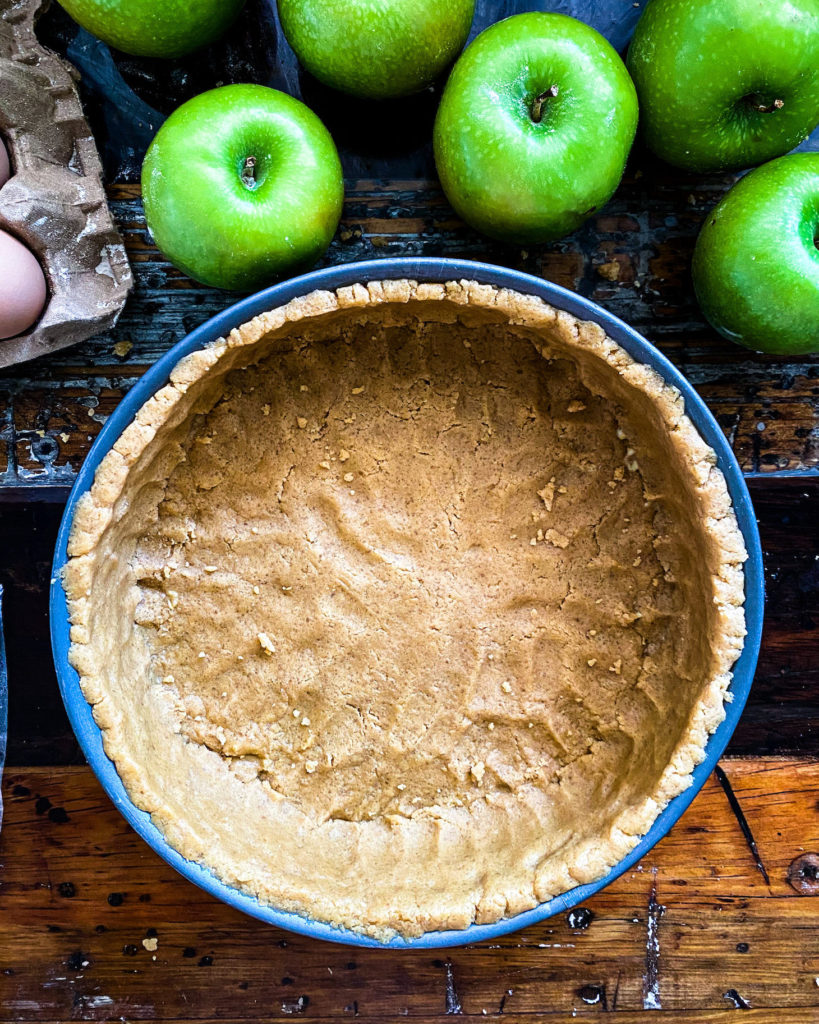 pie dough in tin