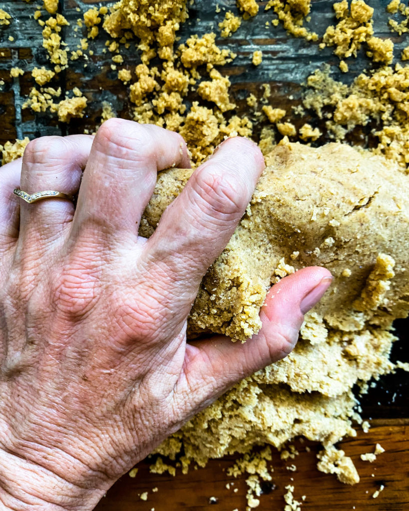 forming dough ball for apple pie