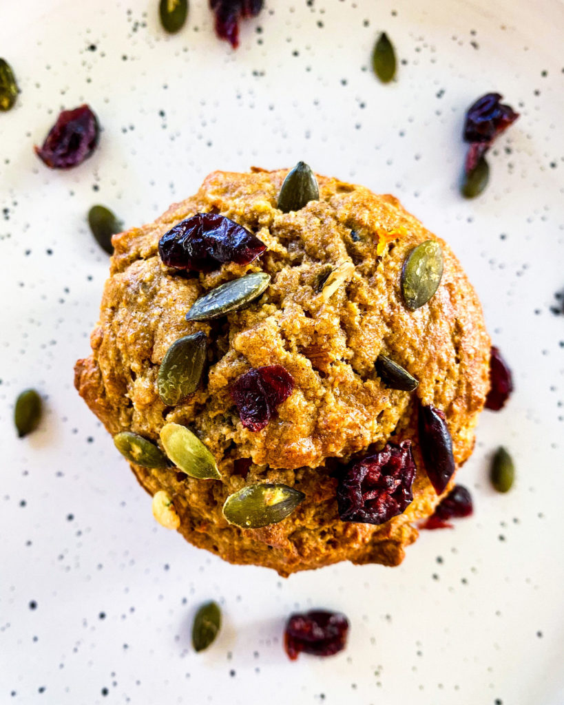 close up carrot cake muffin