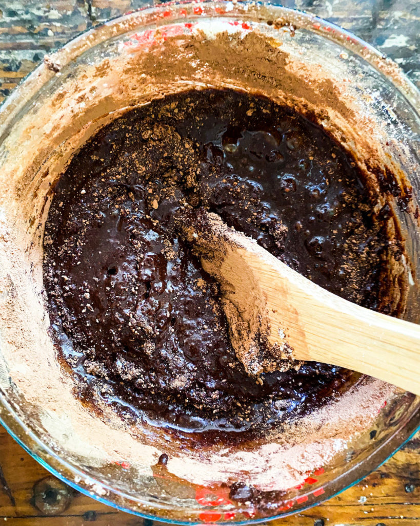 Brownie batter in a bowl