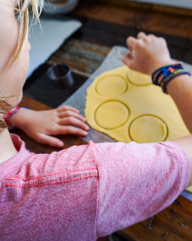 cutting out cookies