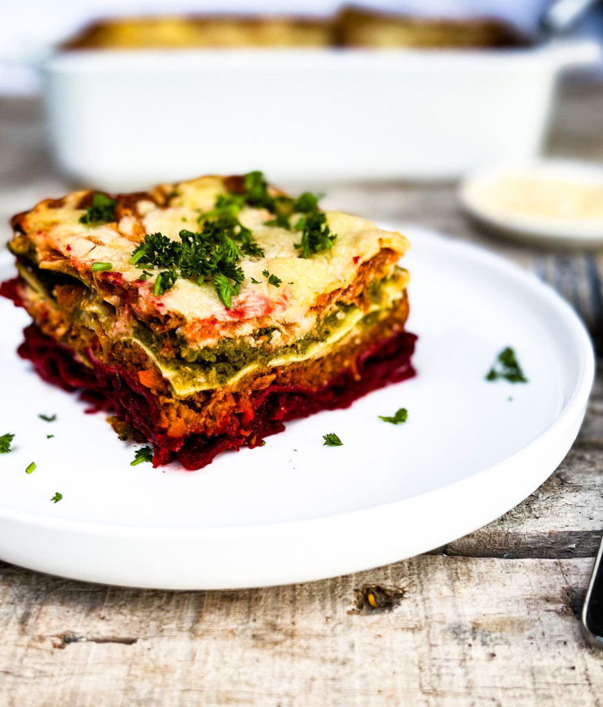Rainbow layered lasagna - another healthy recipe by Familicious