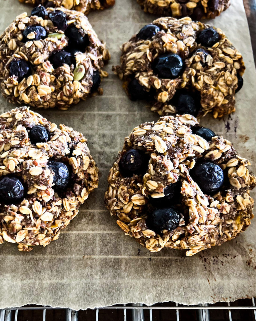 chunky cookies with blueberries