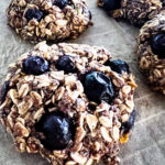 close up blueberry breakfast cookies