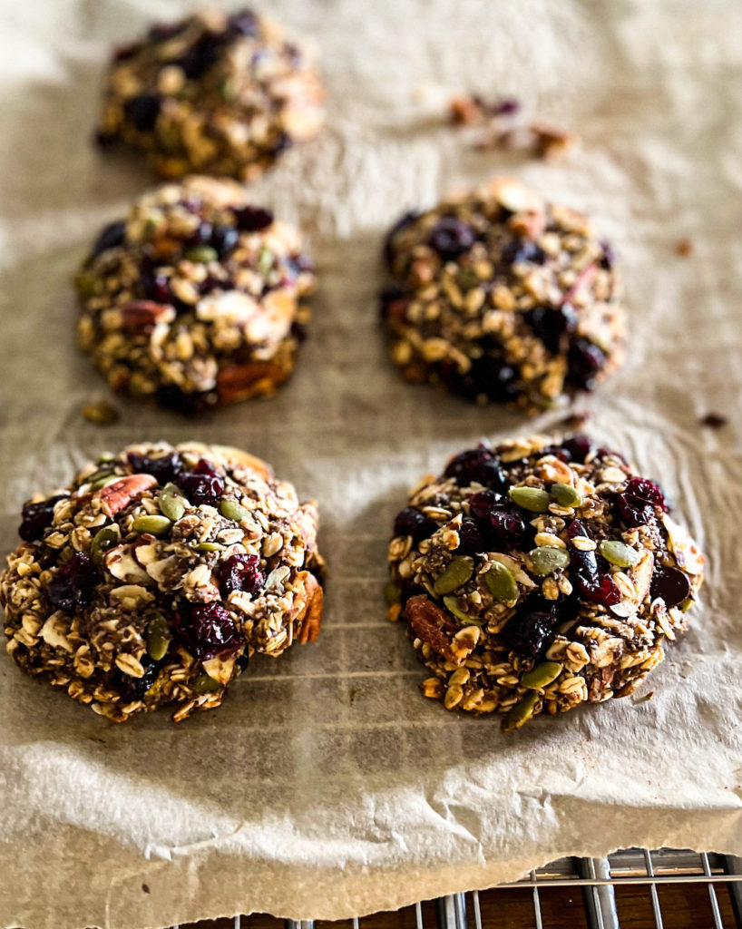 cranberry, nuts and seeds breakfast cookies