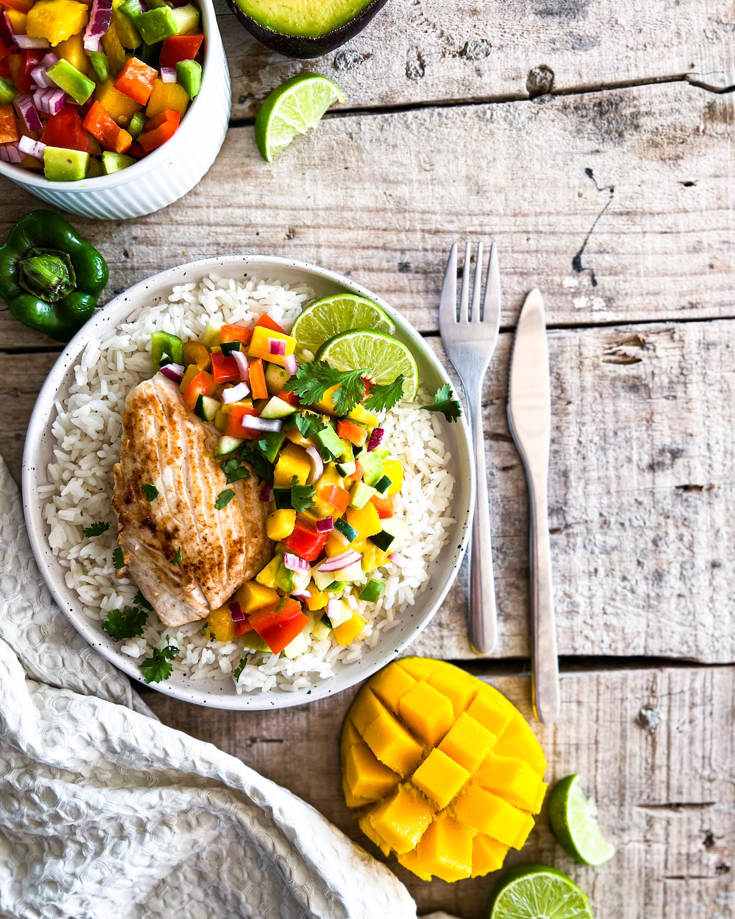 cilantro lime fish filets with mango salsa