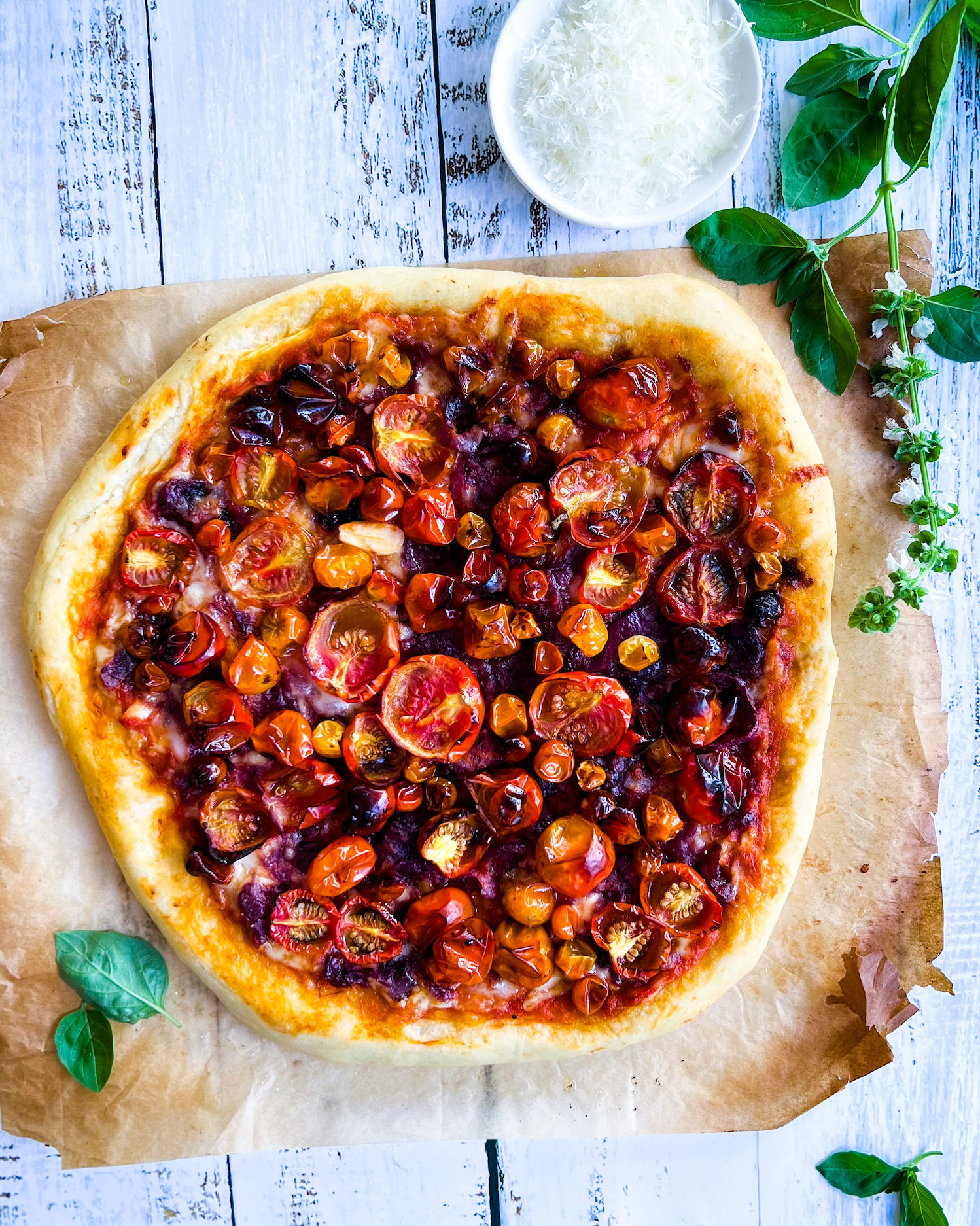 Cherry Tomato Prosciutto Pizza - CPA: Certified Pastry Aficionado