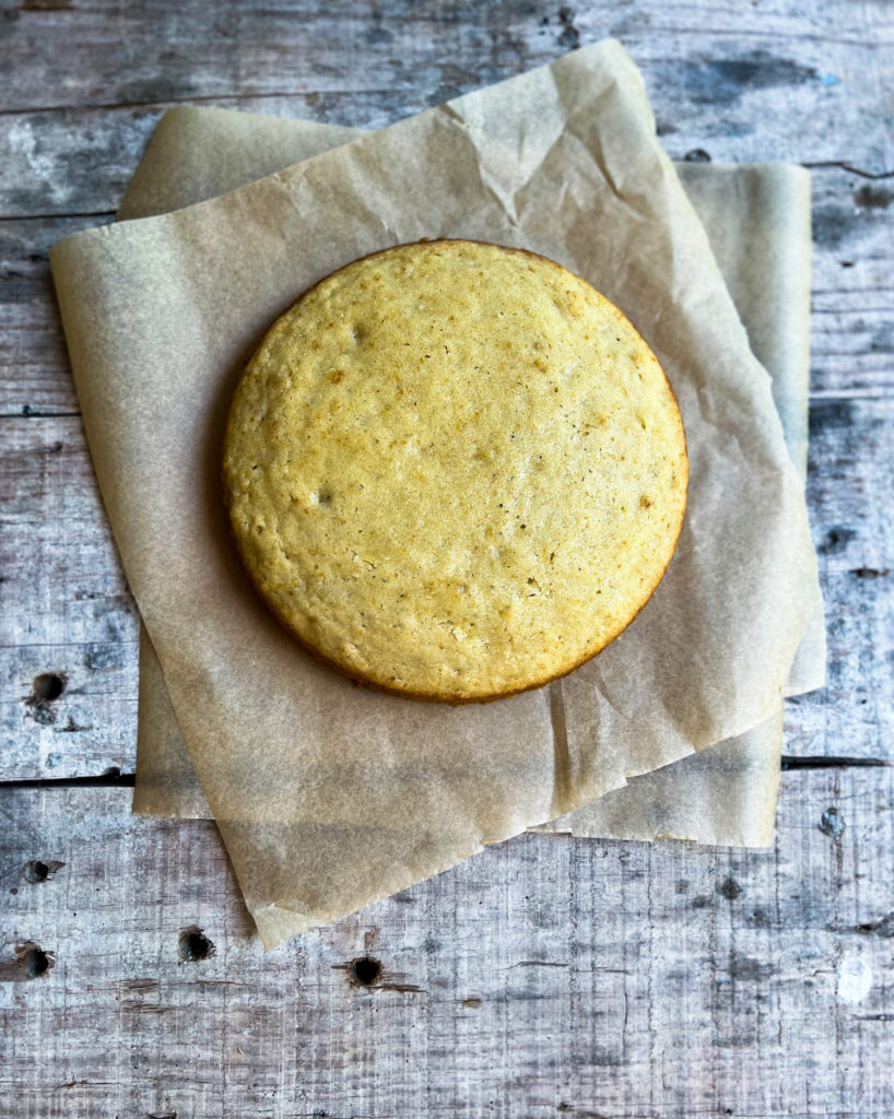 vegan olive oil orange cake just out of the oven