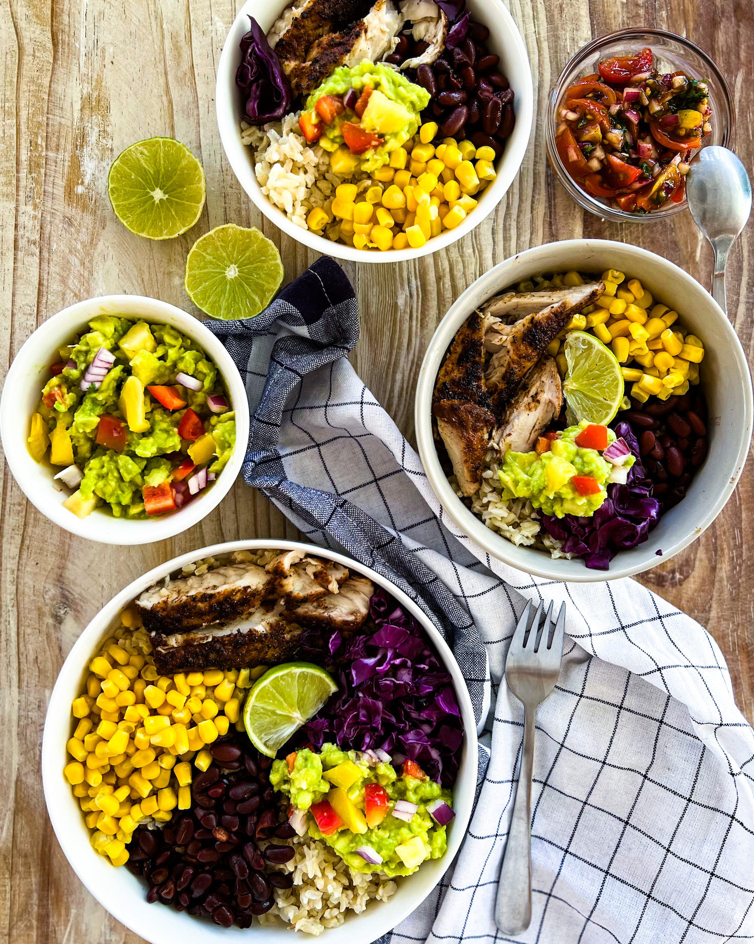 Blackened fish taco bowl