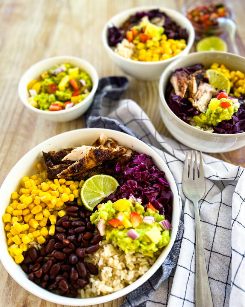 Blackened fish taco bowl