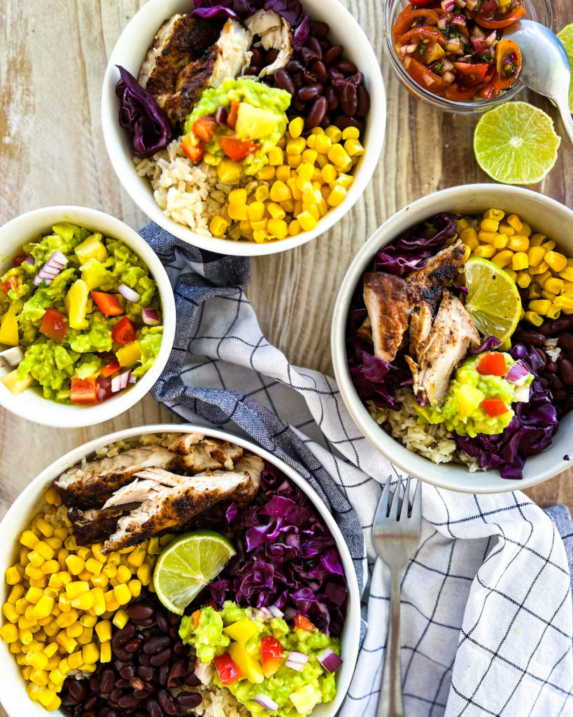 Blackened fish taco bowl