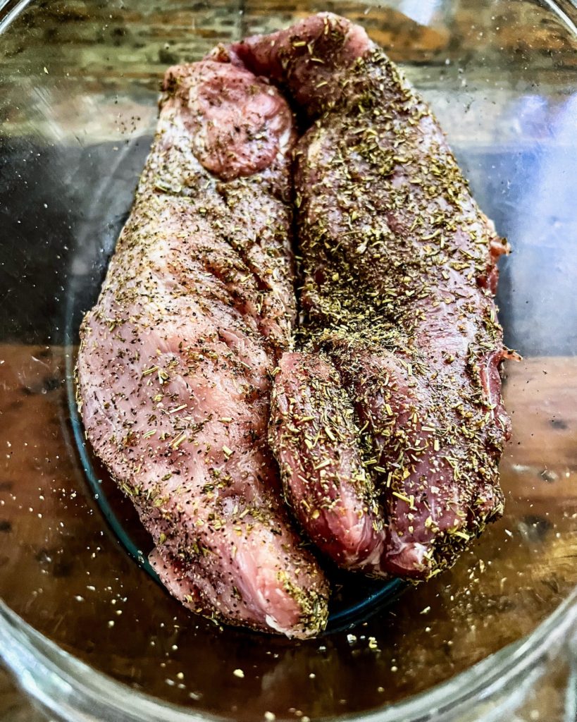 tenderloin rubbed with herbs