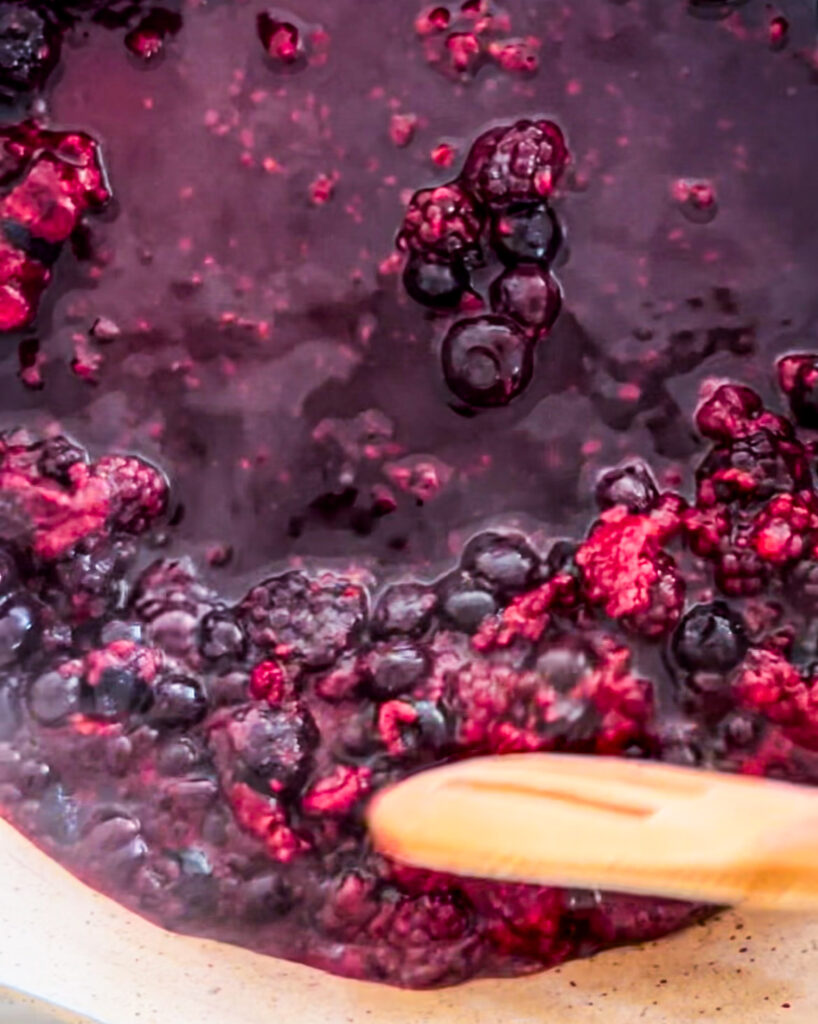 berries in a skillet